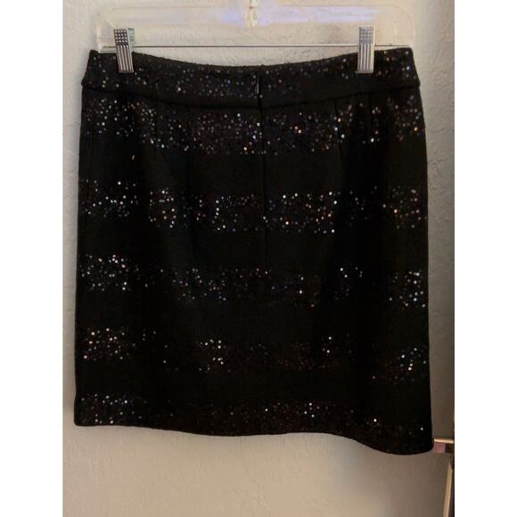 Sequin Skirt  NWT Women Size 4 Black Lined Above Knee Party Ann Taylor Loft - Picture 6 of 9